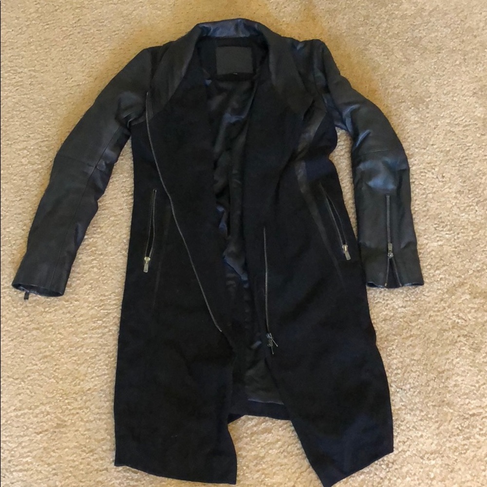 Skingraft black trench coat